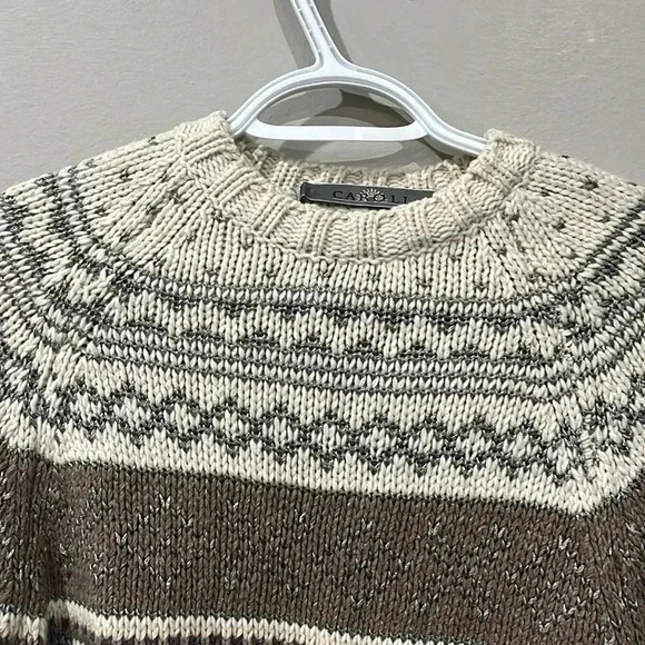 [38/M] Carroll Mixed Winter Pattern Knit  Sweater-Made in Italy - Picture 2 of 7